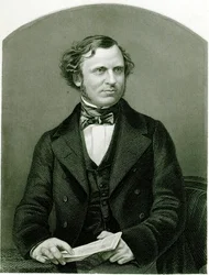 Edward Henry Smith Stanley, Lord Stanley, graviert von D.J. Pound nach einem Foto, aus 